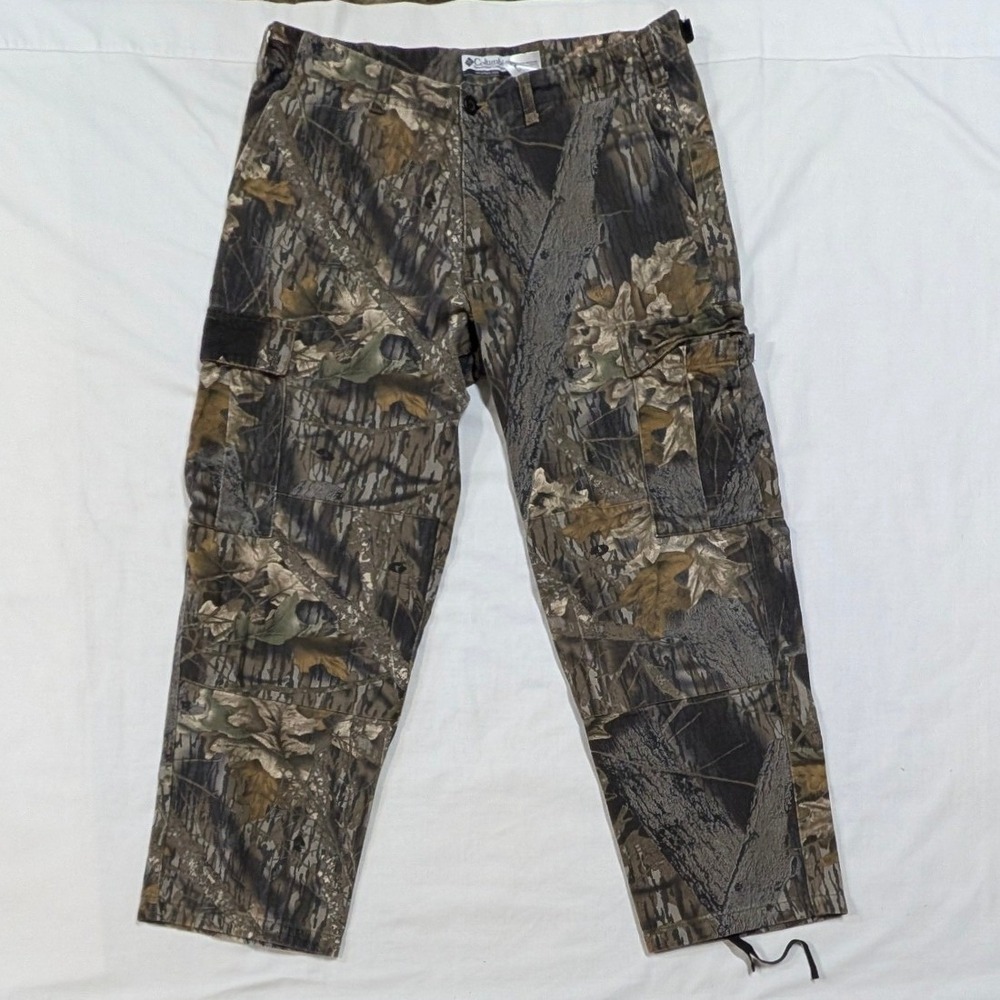 Columbia Mens Mossy Oak Camo Cargo Pants 38x32 Hunting Outdoor Break-Up Infinity